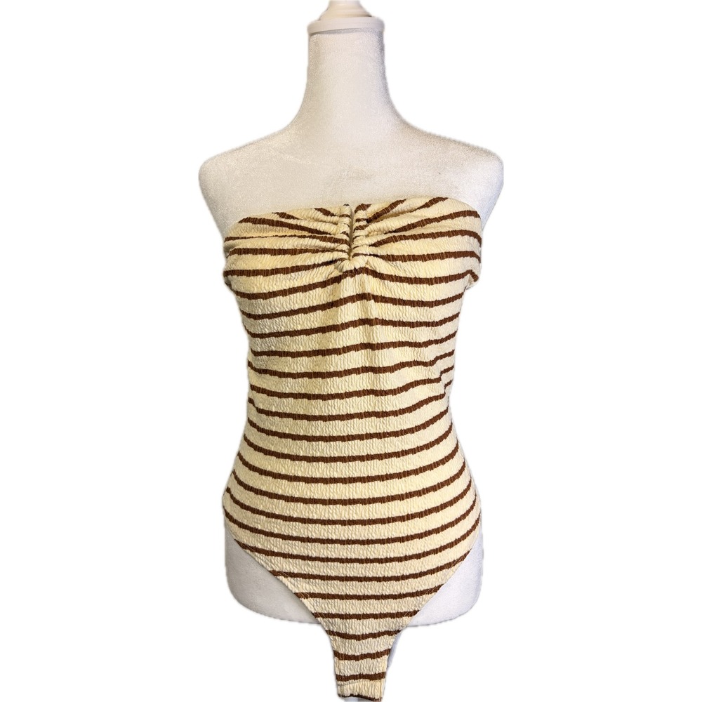 NWT Y2K Strapless Bodysuit Earth tone Western Boho Med Festival